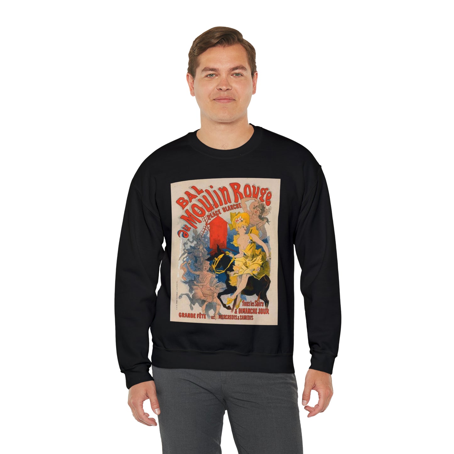 Affiche pour le "Bal du Moulin Rouge". Black Heavy Blend Adult Crew Neck SweatShirt