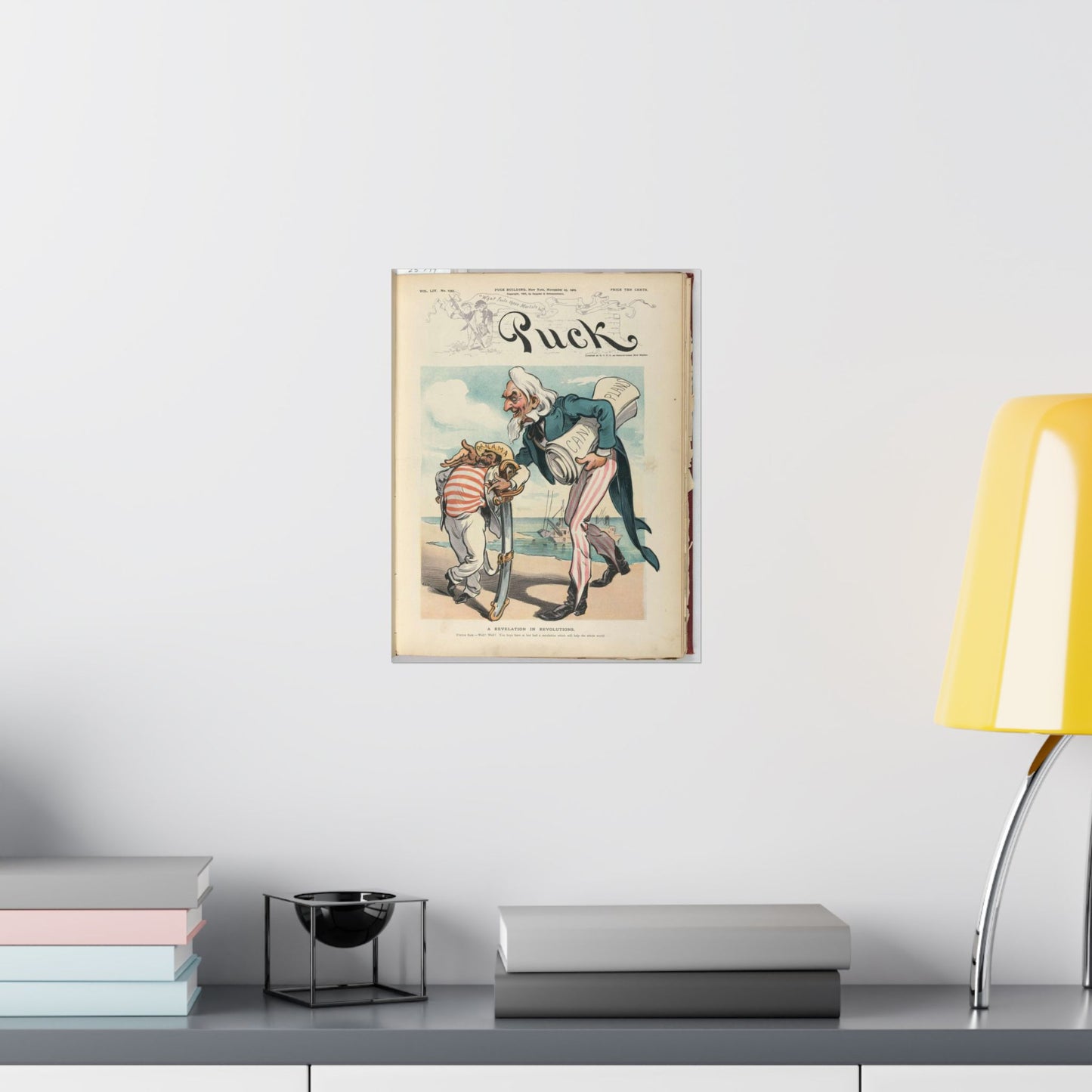 Puck magazine cover - A revelation in revolutions / Kep. High Quality Matte Wall Art Poster for Home, Office, Classroom