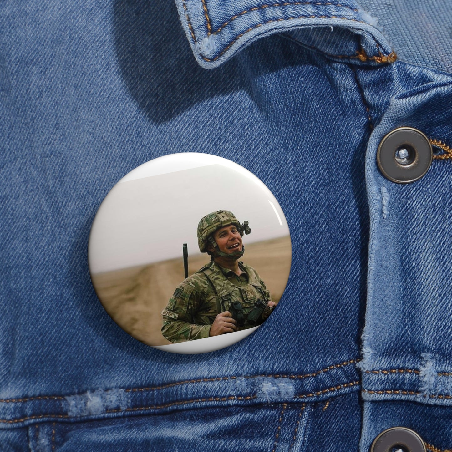 U.S. Air Force Staff Sgt. Andrew Meyer, 821st Contingency Pin Buttons with Crisp Design