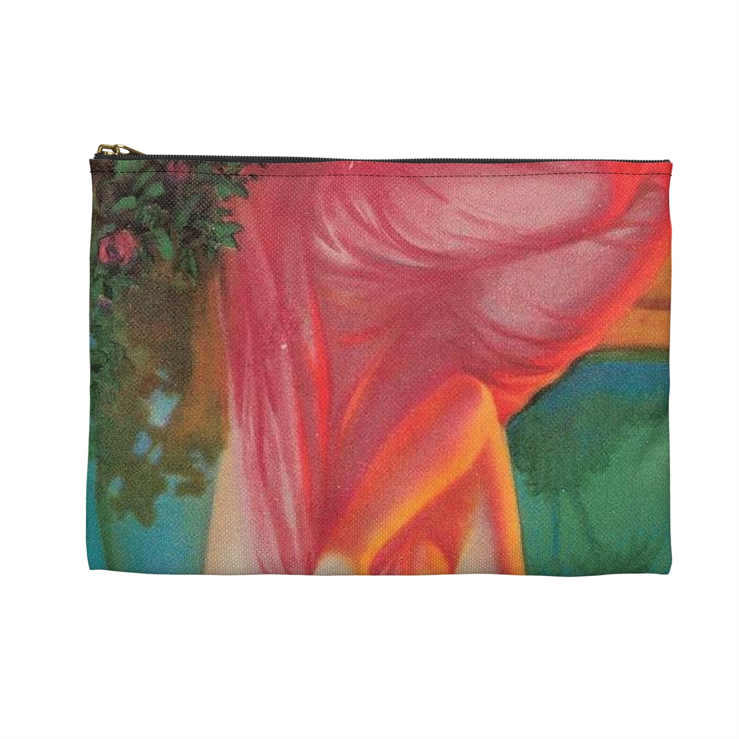 Moonlight and Roses, print from painting by Edward Mason Eggleston Large Organizer Pouch with Black Zipper