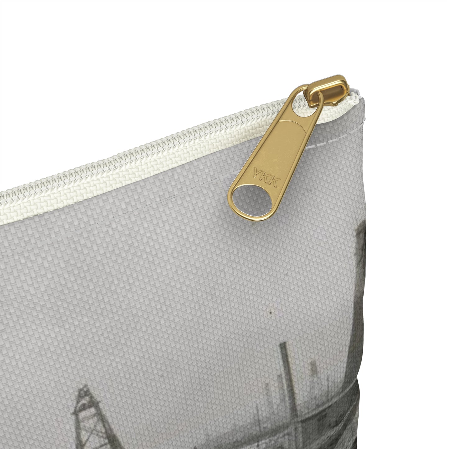Baku. Oil production. - Drawing. Public domain image. Large Organizer Pouch with Black Zipper