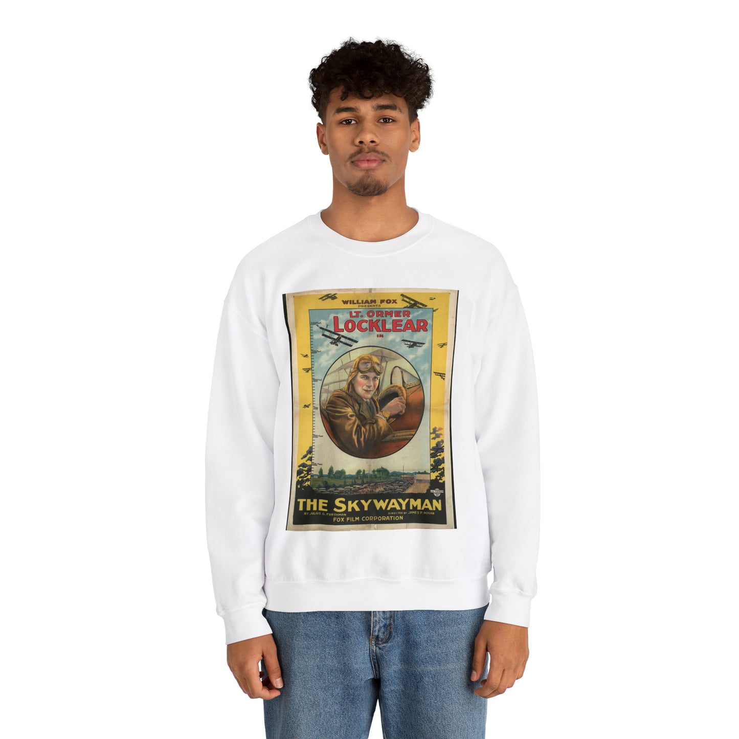 William Fox presents Lt. Ormer Locklear in The skywalker White Heavy Blend Adult Crew Neck SweatShirt