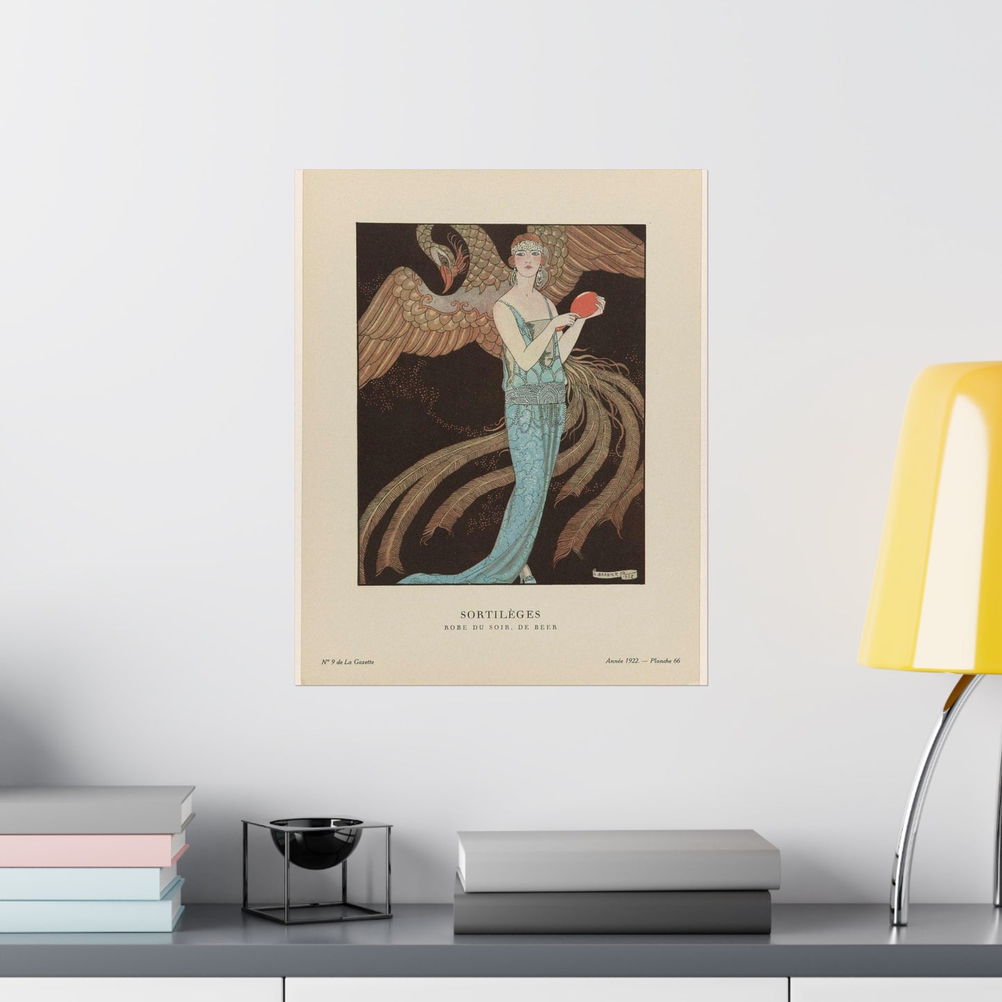 Gazette du Bon Ton, 1922 - No. 9 : Sortilèges / Robe du soir, de Beer High Quality Matte Wall Art Poster for Home, Office, Classroom