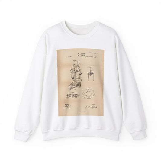 Patent drawing - for a Toy Gymnast Public domain  image White Heavy Blend Adult Crew Neck SweatShirt