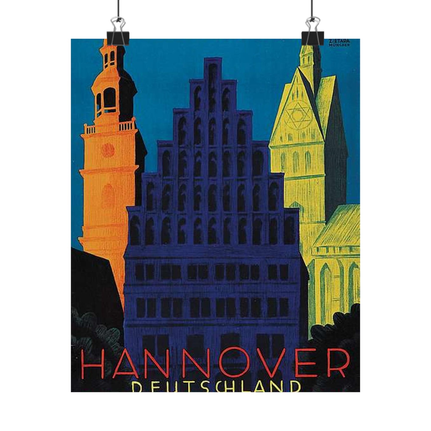 1930 circa Valentin Zietara Plakat Hannover, die Großstadt im Grünen High Quality Matte Wall Art Poster for Home, Office, Classroom