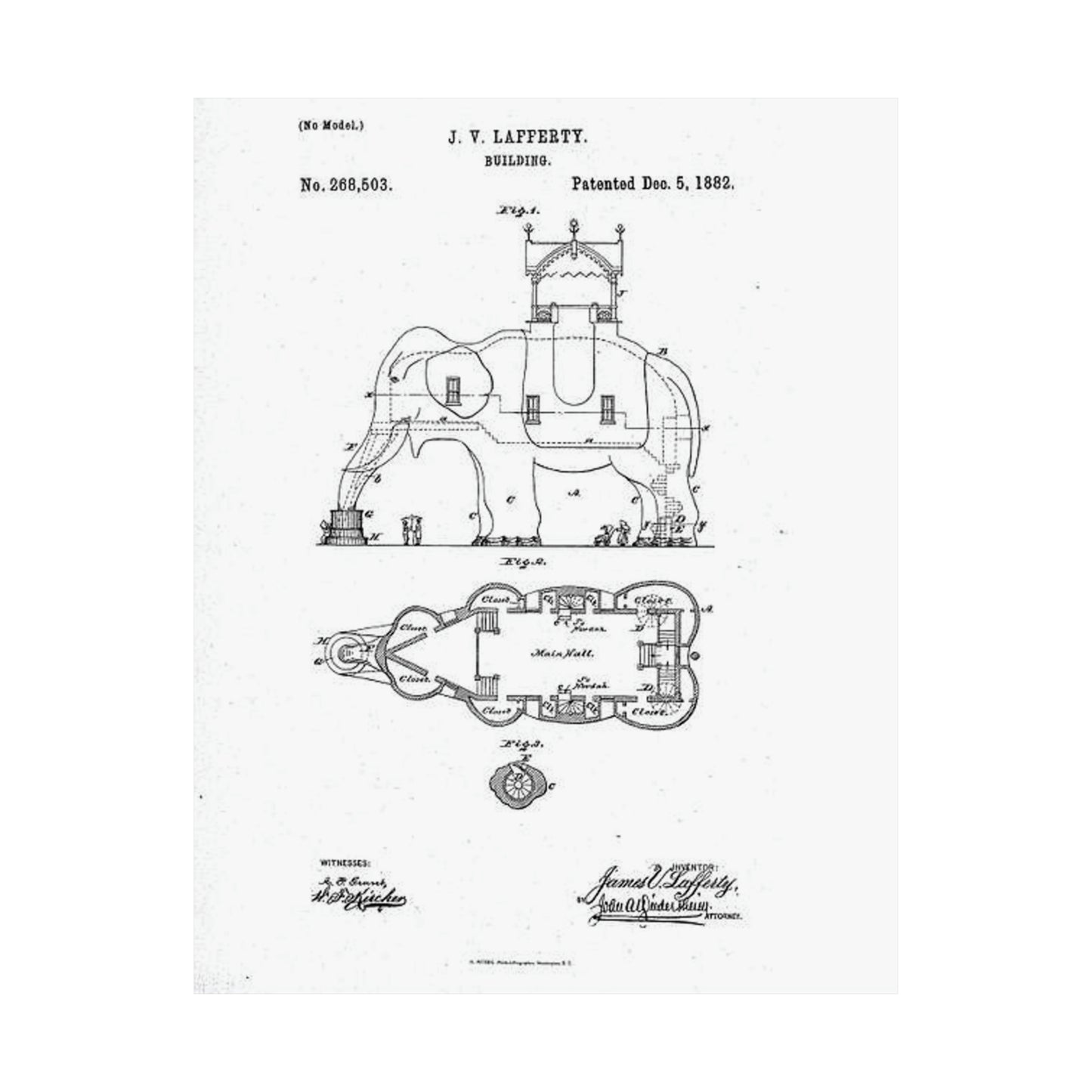 Patent Drawing of Engine - Lucy-USpatent268503 1882 Public domain  image High Quality Matte Wall Art Poster for Home, Office, Classroom