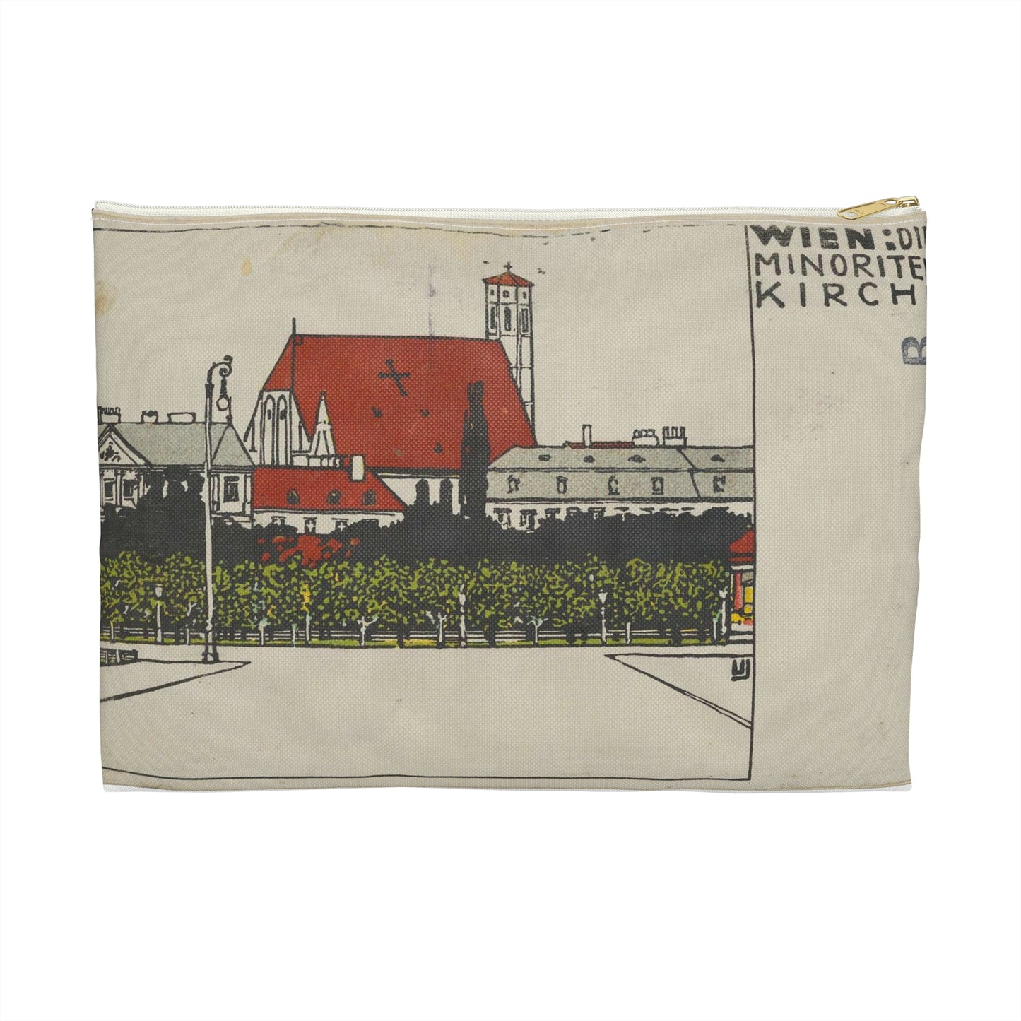Vienna- Minorite Church (Wien- Die Minoriten Kirche) MET DP844339 Large Organizer Pouch with Black Zipper