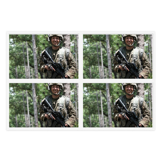 1st Lt. Jamieson Barnes an officer with Headquarters, Laminated UV Protective Vinyl Stickers