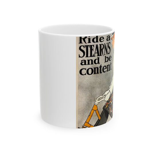 Ride a Stearns and be content, bicycle advertising poster, 1896 Beautiful Novelty Ceramic Coffee Mug 11oz