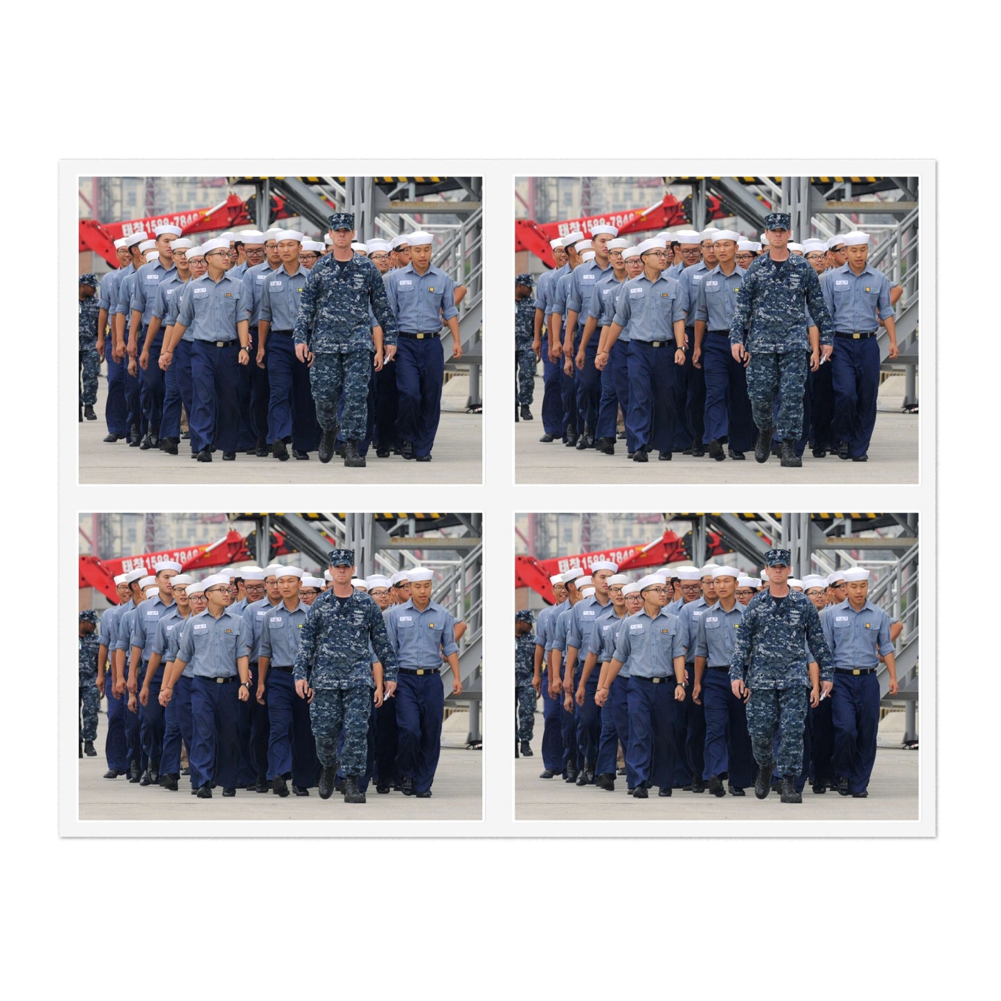 Petty Officer 1st Class Jerry Foltz escorts Republic Laminated UV Protective Vinyl Stickers