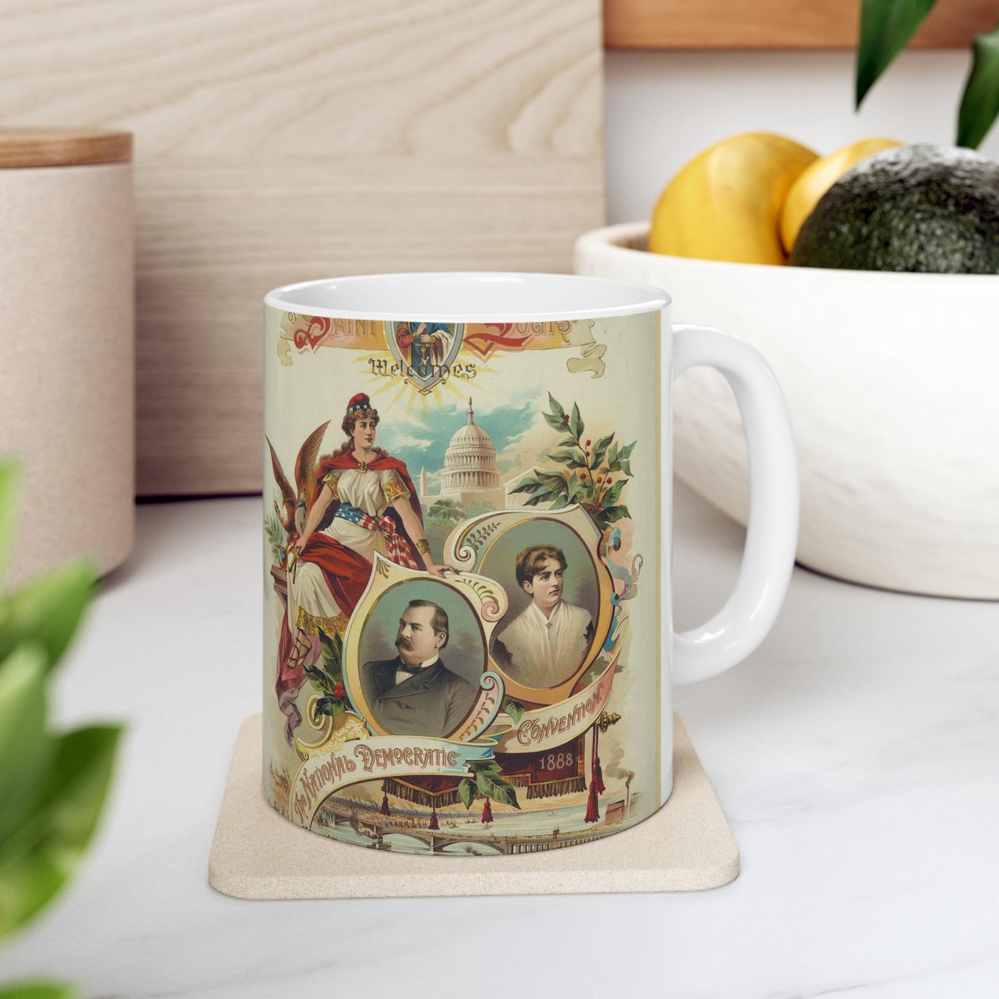 The city of Saint Louis welcomes the National Democratic Convention, 1888 Beautiful Novelty Ceramic Coffee Mug 11oz