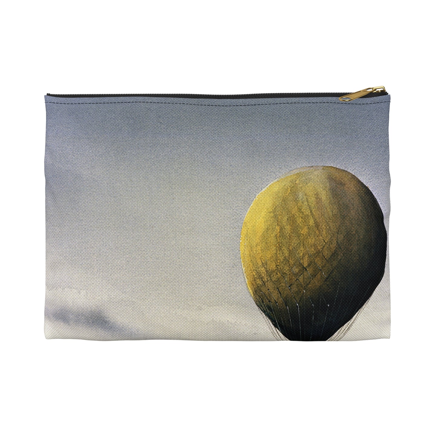 Artwork: "T.S.C. Lowe's Ballon Tethered at 1,000 Feet Above the York River in 1862". Artist: John McCoy Large Organizer Pouch with Black Zipper