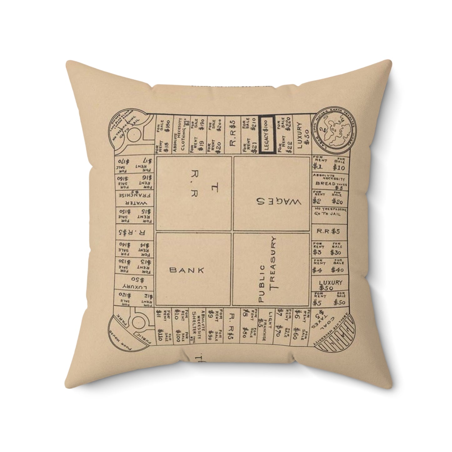 Patent Drawing of Engine - Drawing for a Game Board Public domain  image Decorative Accent Square Pillow