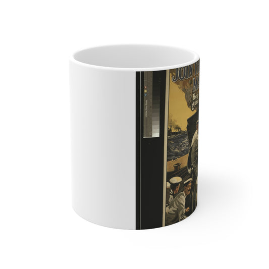 Join the Royal Marines. Help to man the guns of the fleet / W.H. Smith & Son, Printers, 55 Fetter Lane, London, E.C. Beautiful Novelty Ceramic Coffee Mug 11oz