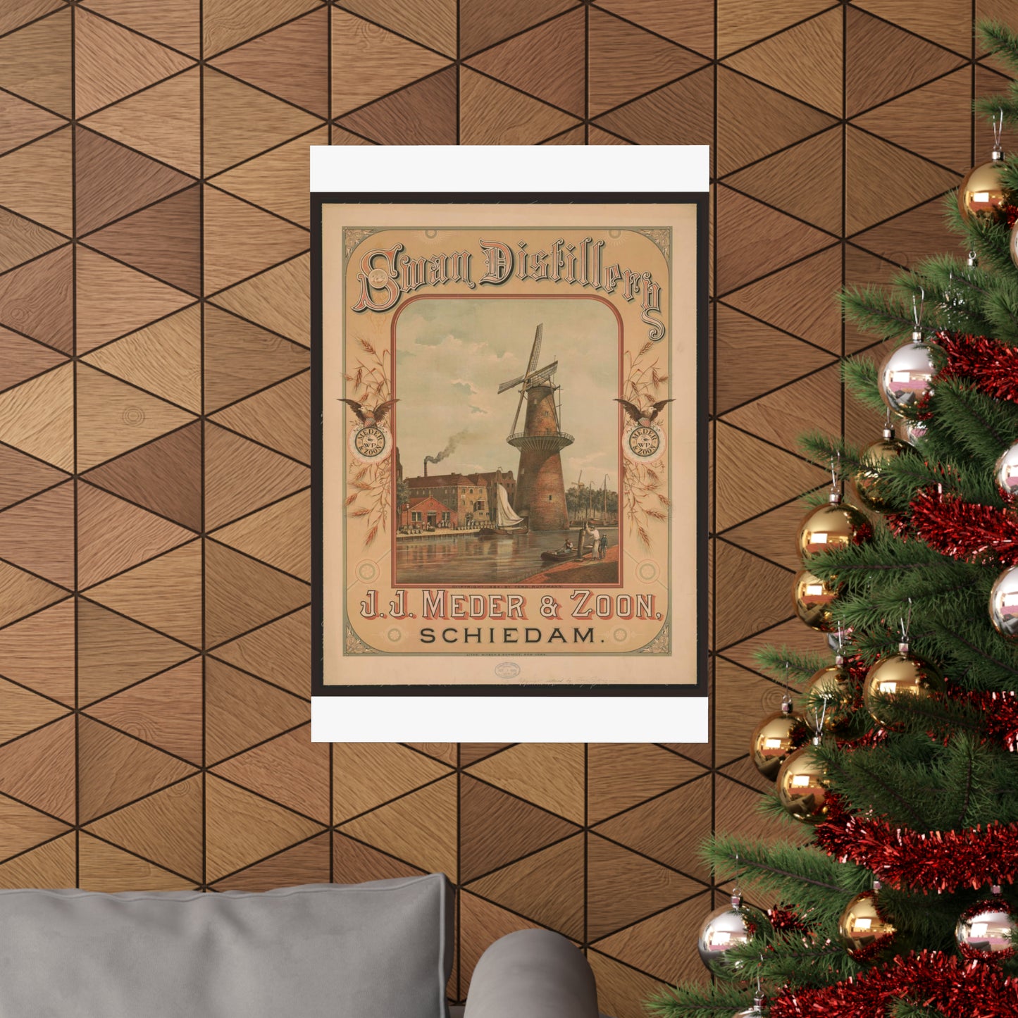 Swan Distillery, J.J. Meder & Zoon, Schiedam High Quality Matte Wall Art Poster for Home, Office, Classroom