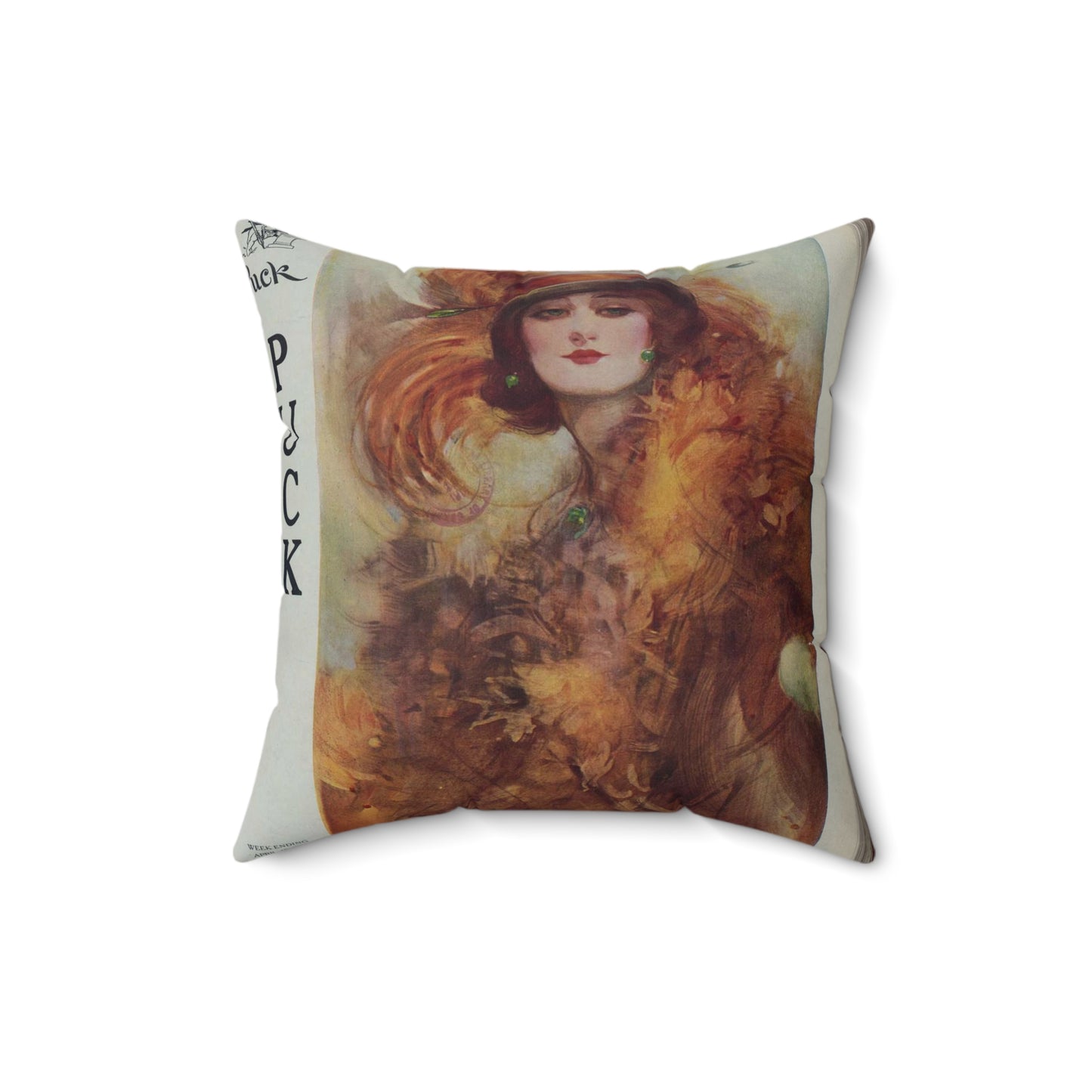 The lure of the green eyes / painted by W.H. Barribal. Decorative Accent Square Pillow