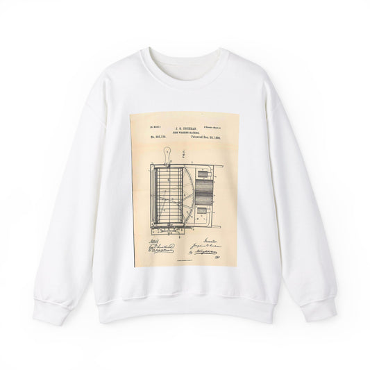 Patent Case File No. 355,139, Dish Washing Machine, Inventor Josephine G. Cochran - DPLA - 1a806ea5879c9a272713bca02da1a760 (page 56) White Heavy Blend Adult Crew Neck SweatShirt