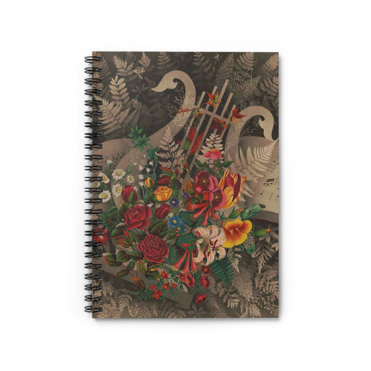 Ferns & flowers - Print, Library of Congress collection Spiral Bound Ruled Notebook with Printed Cover