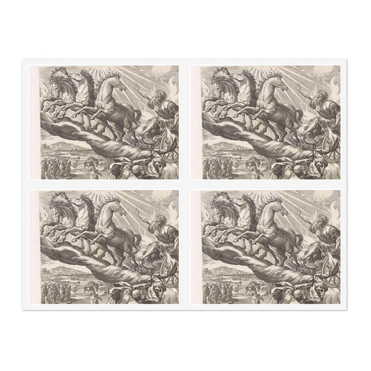 Johannes Wierix - Hemelvaart van Elia Laminated UV Protective Vinyl Stickers