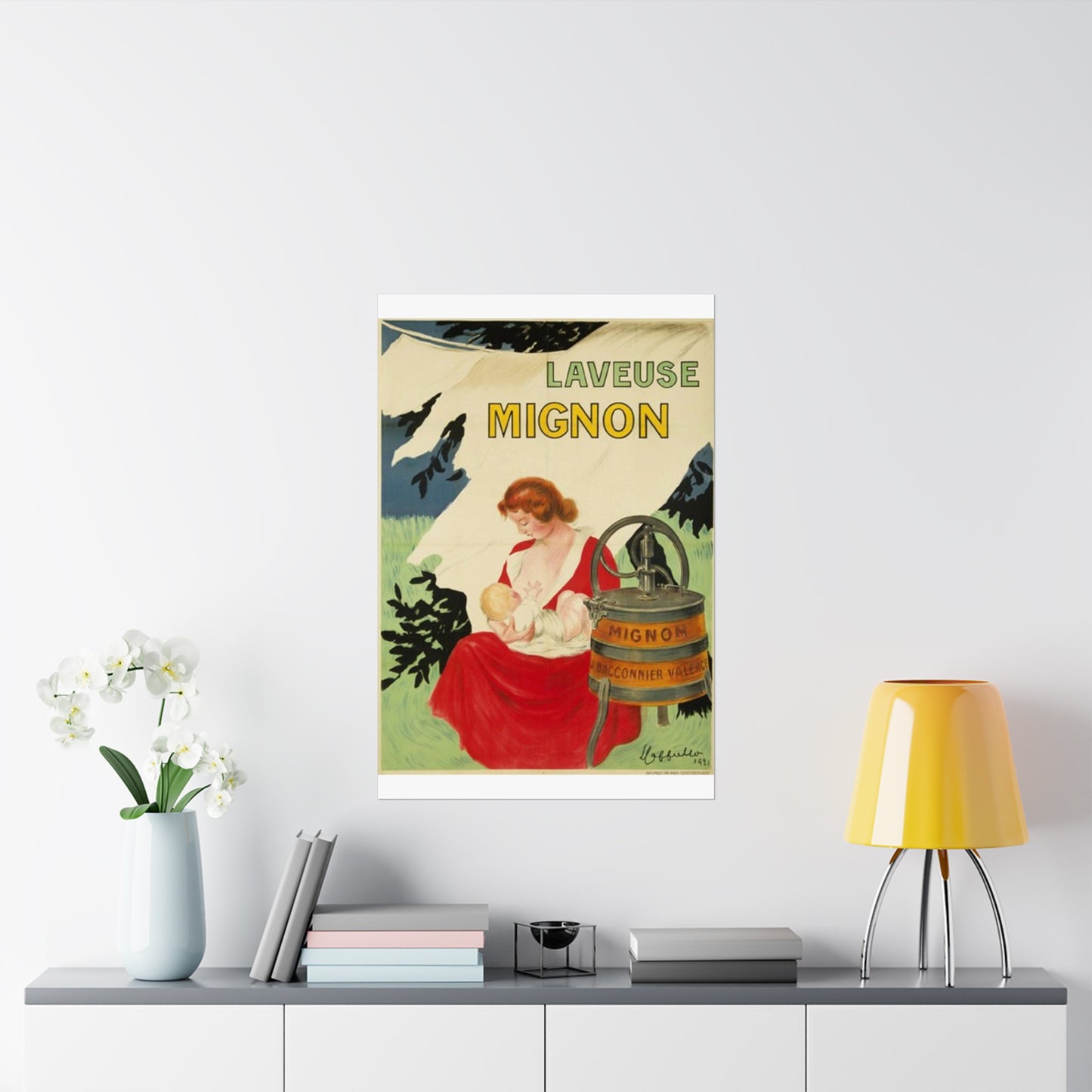 Affiche Laveuse Mignon - Art nouveau public domain image High Quality Matte Wall Art Poster for Home, Office, Classroom