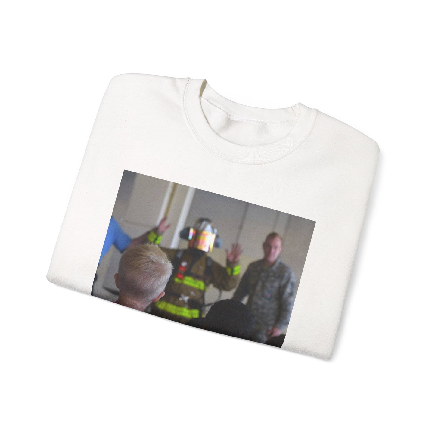 Students from Samuel P. Langley Elementary School, White Heavy Blend Adult Crew Neck SweatShirt