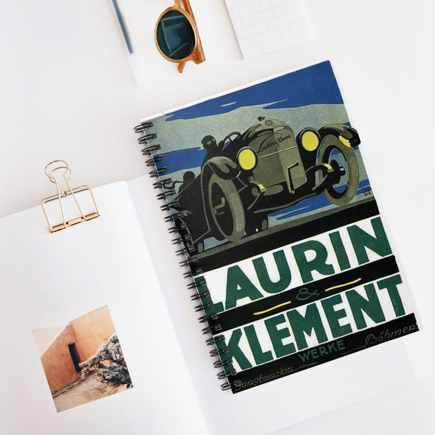 Laurin-19190707-klapwijk, Art Deco Poster Spiral Bound Ruled Notebook with Printed Cover