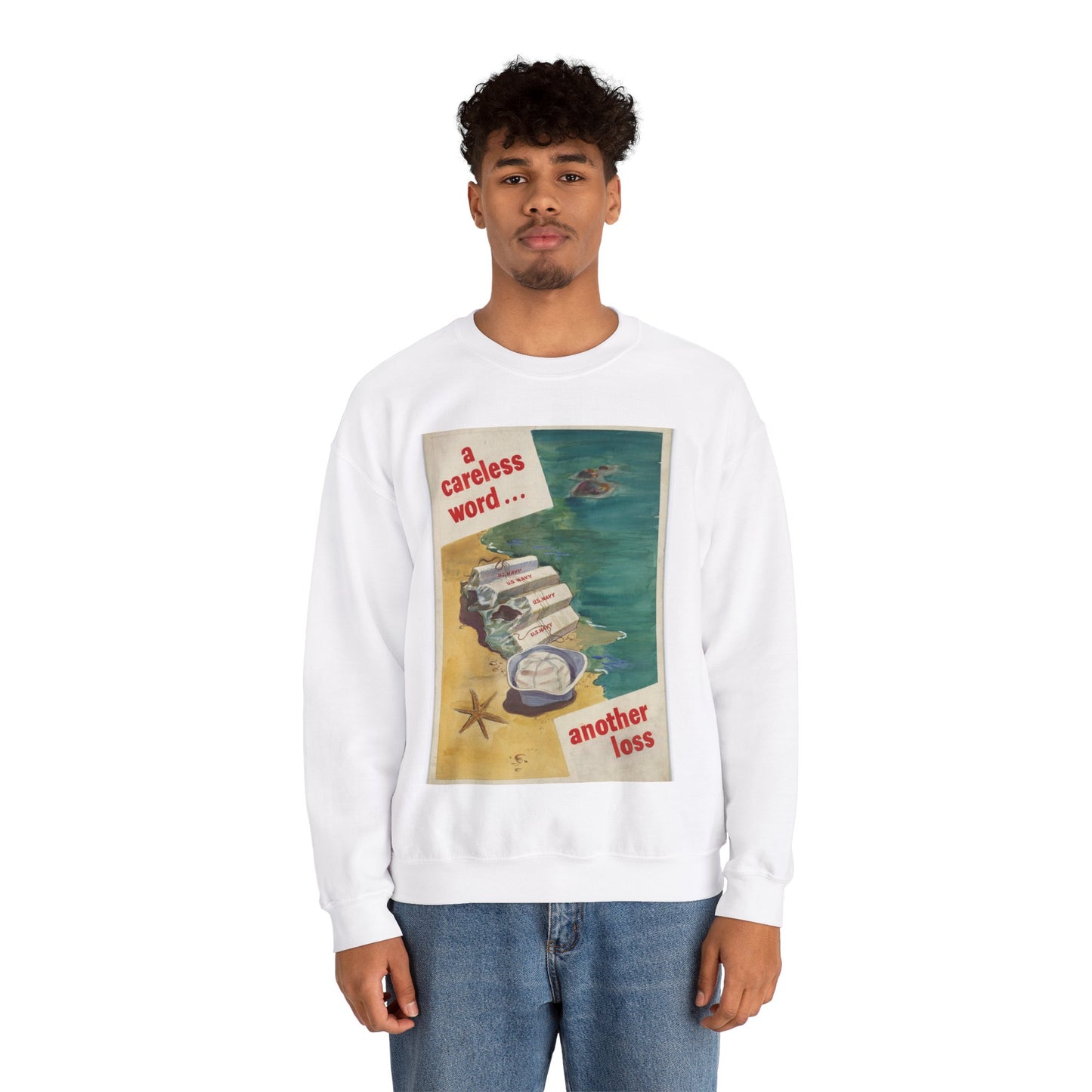A Careless Word... Another Loss White Heavy Blend Adult Crew Neck SweatShirt