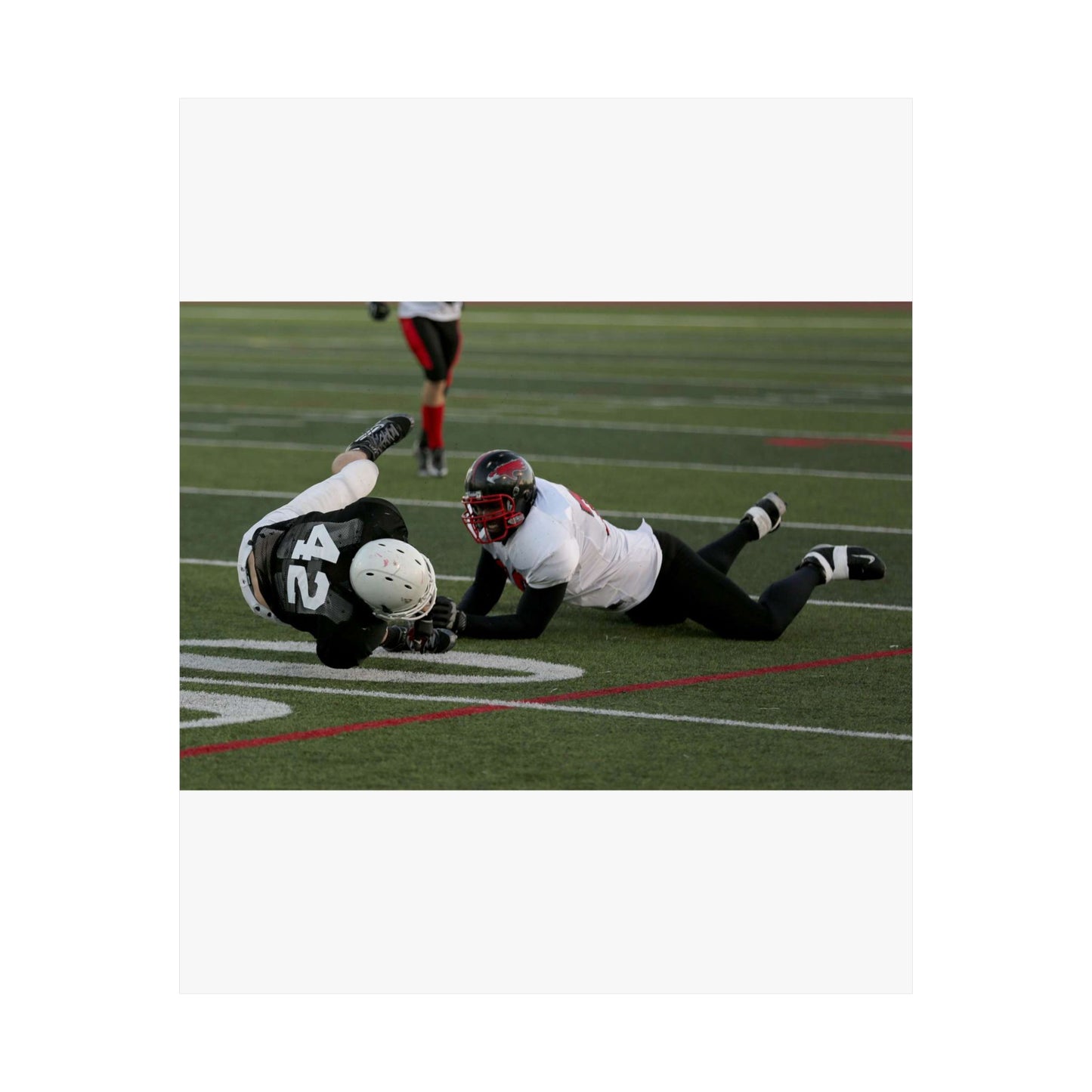 Fred Spencer, Falcons defensive lineman, trips up a High Quality Matte Wall Art Poster for Home, Office, Classroom