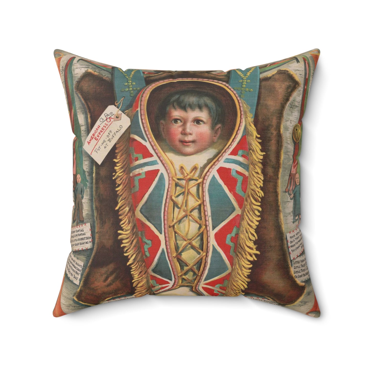 Papoose - Print, Library of Congress collection Decorative Accent Square Pillow