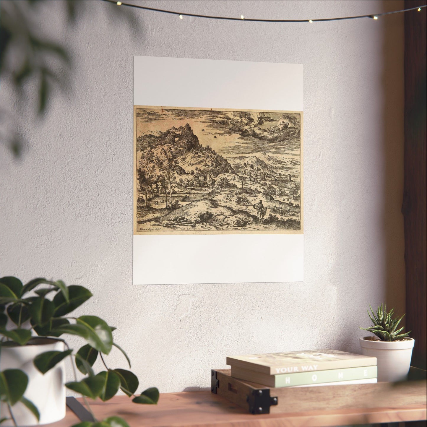 Hieronymus Cock - Mercurius met het hoofd van Argus High Quality Matte Wall Art Poster for Home, Office, Classroom