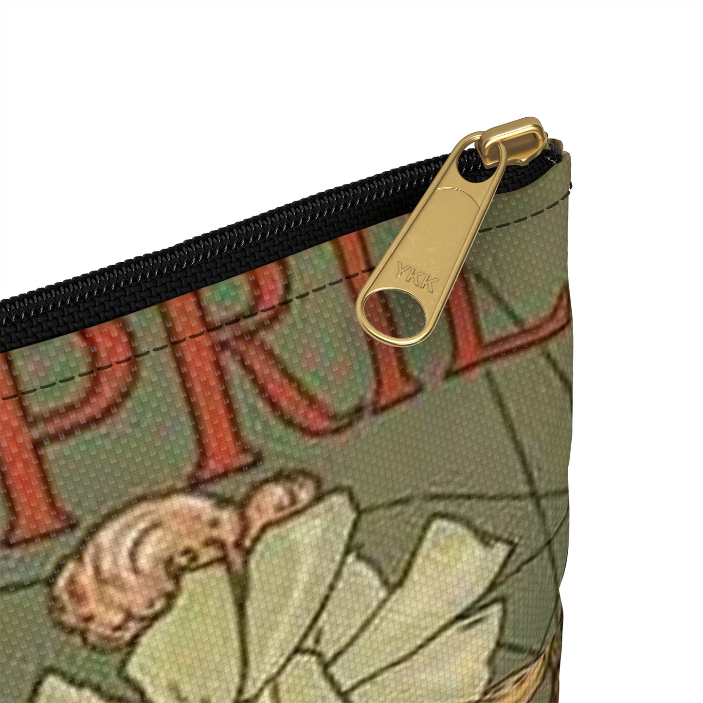 April, Art Nouveau Poster - Art nouveau public domain poster Large Organizer Pouch with Black Zipper