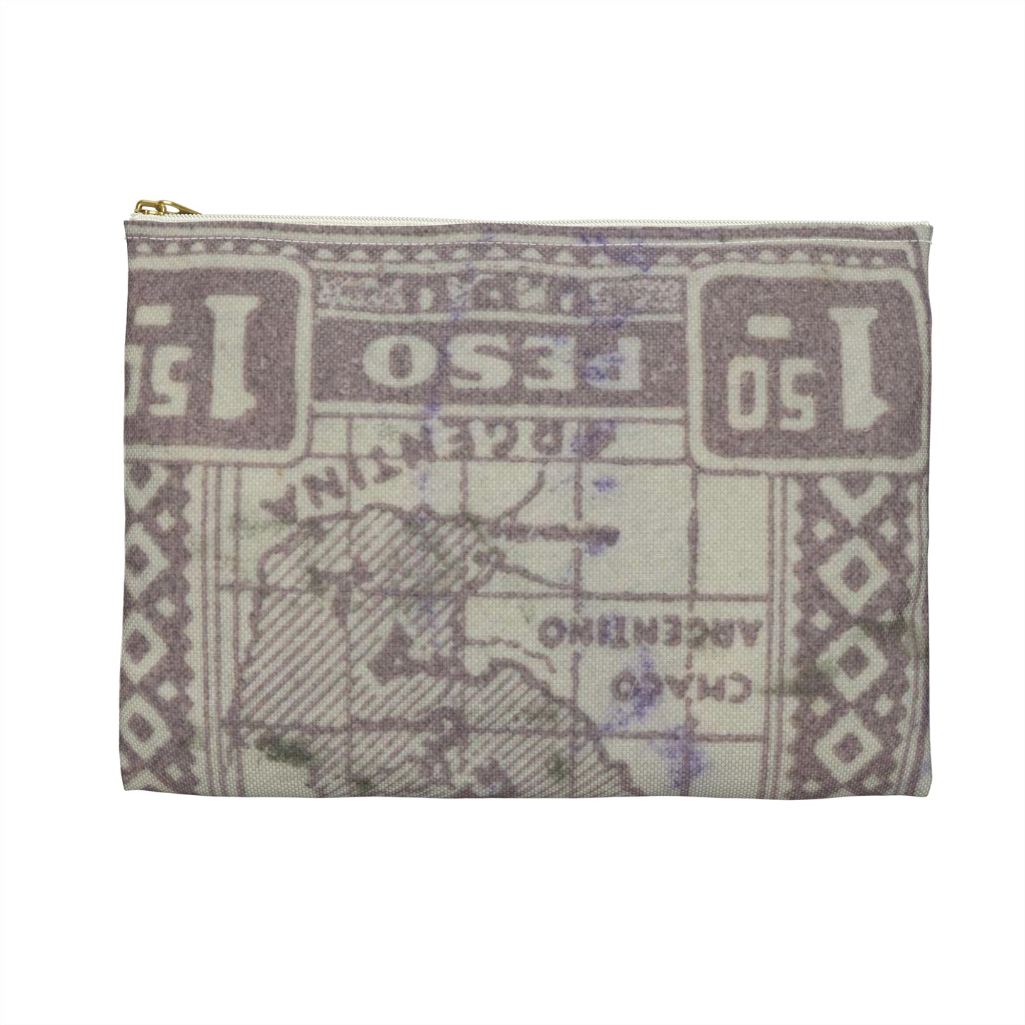 Frimärke ur Gösta Bodmans filatelistiska motivsamling, påbörjad 1950.Frimärke från Paraguay, 1927. Motiv av karta över Paraguay. Large Organizer Pouch with Black Zipper