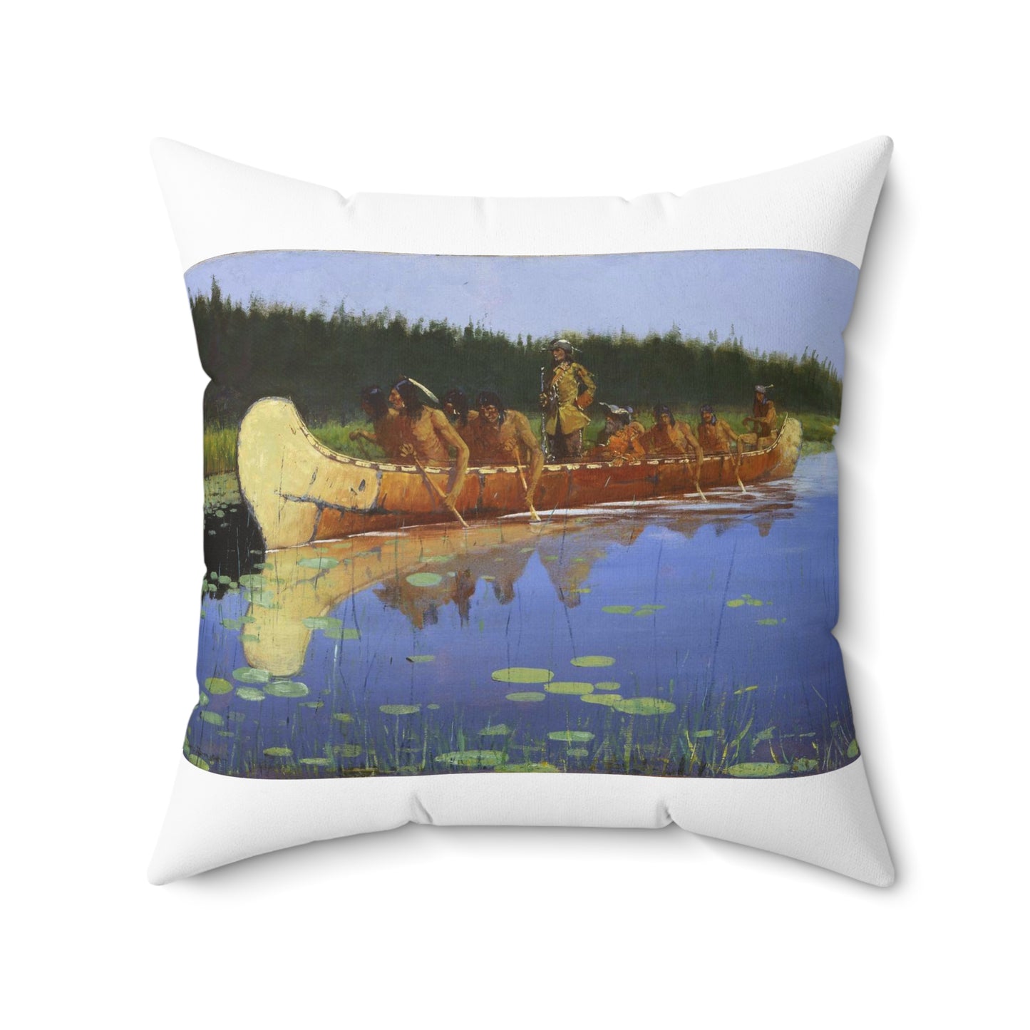 Frederic Remington - Radisson and Groseilliers Decorative Accent Square Pillow