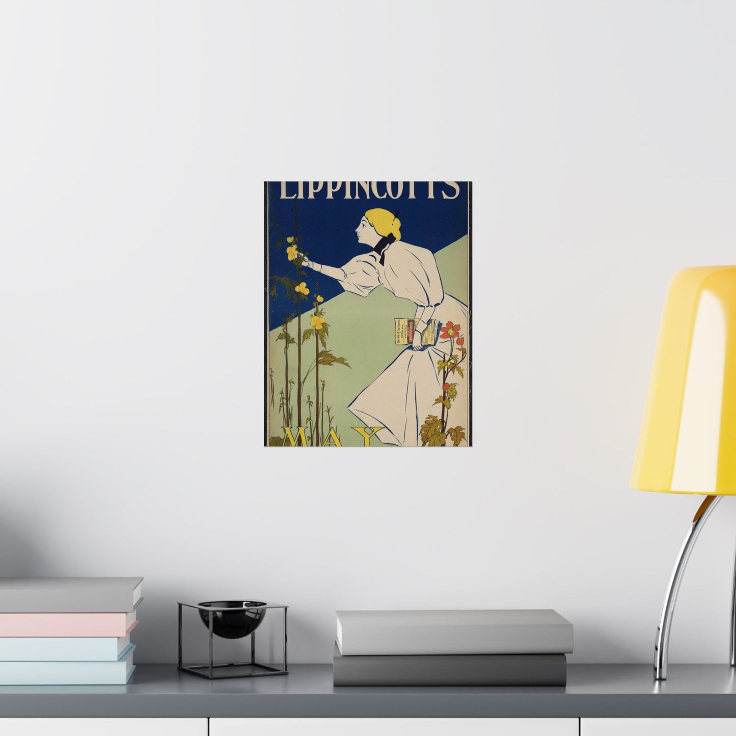 Lippincott's May, Art Nouveau Poster High Quality Matte Wall Art Poster for Home, Office, Classroom