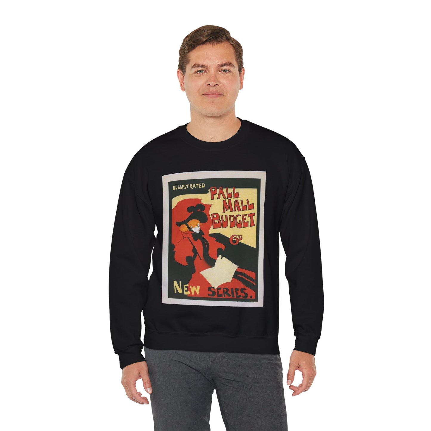 Affiche anglaise pour la revue hebdomadaire "Illustrated Pall Mall Budget". Black Heavy Blend Adult Crew Neck SweatShirt