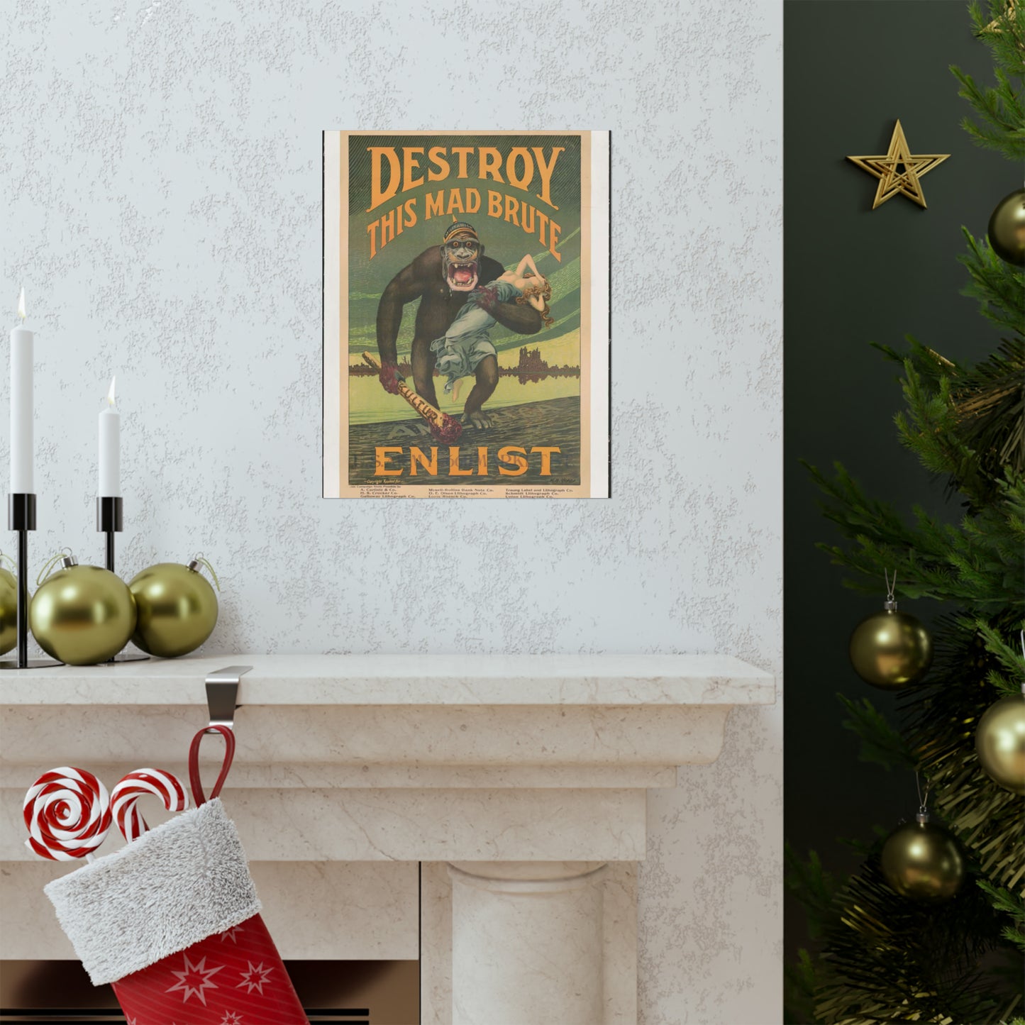 Destroy this mad brute Enlist - U.S. Army. High Quality Matte Wall Art Poster for Home, Office, Classroom
