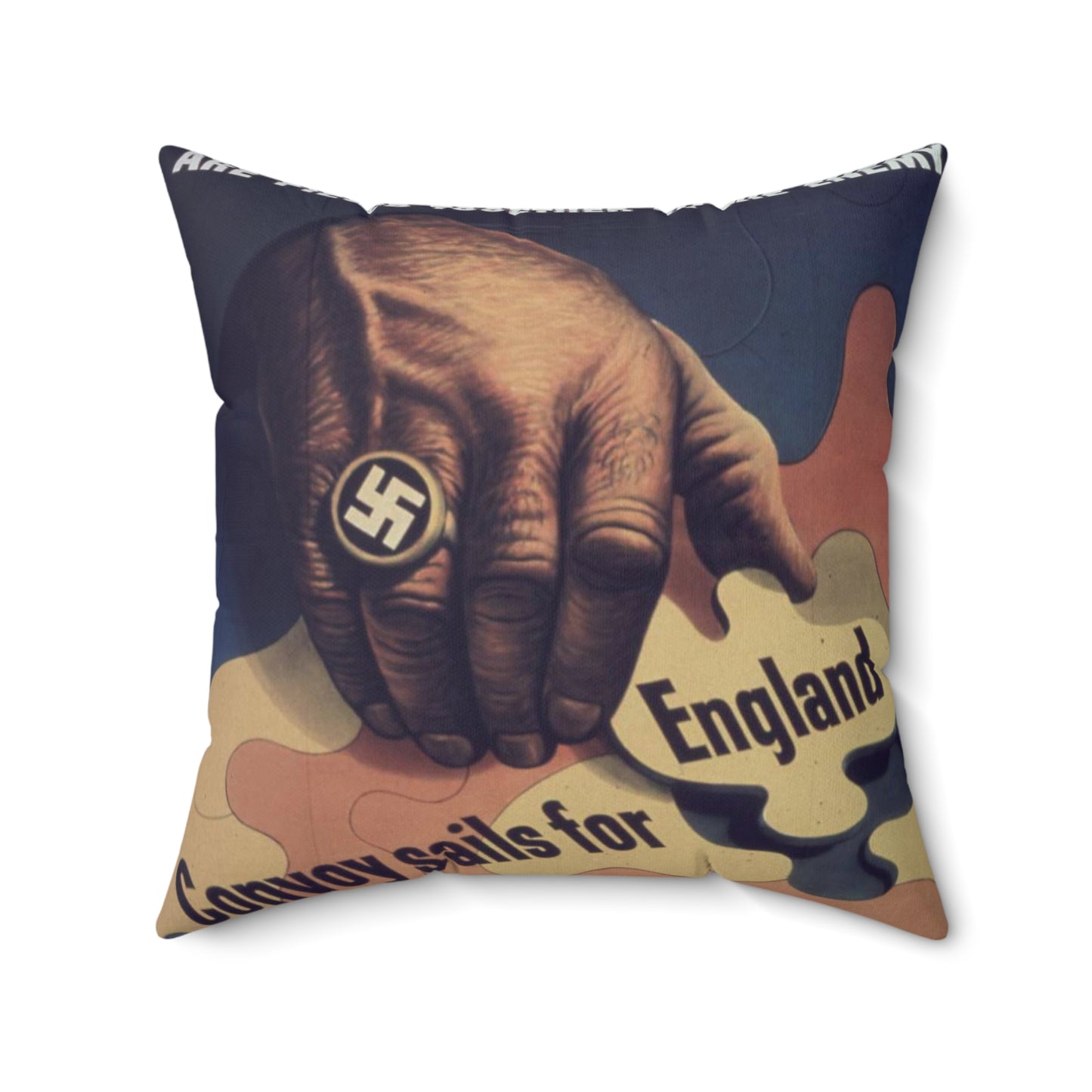 "Bits of careless talk are pieced together by the enemy" - NARA - 513972 Decorative Accent Square Pillow