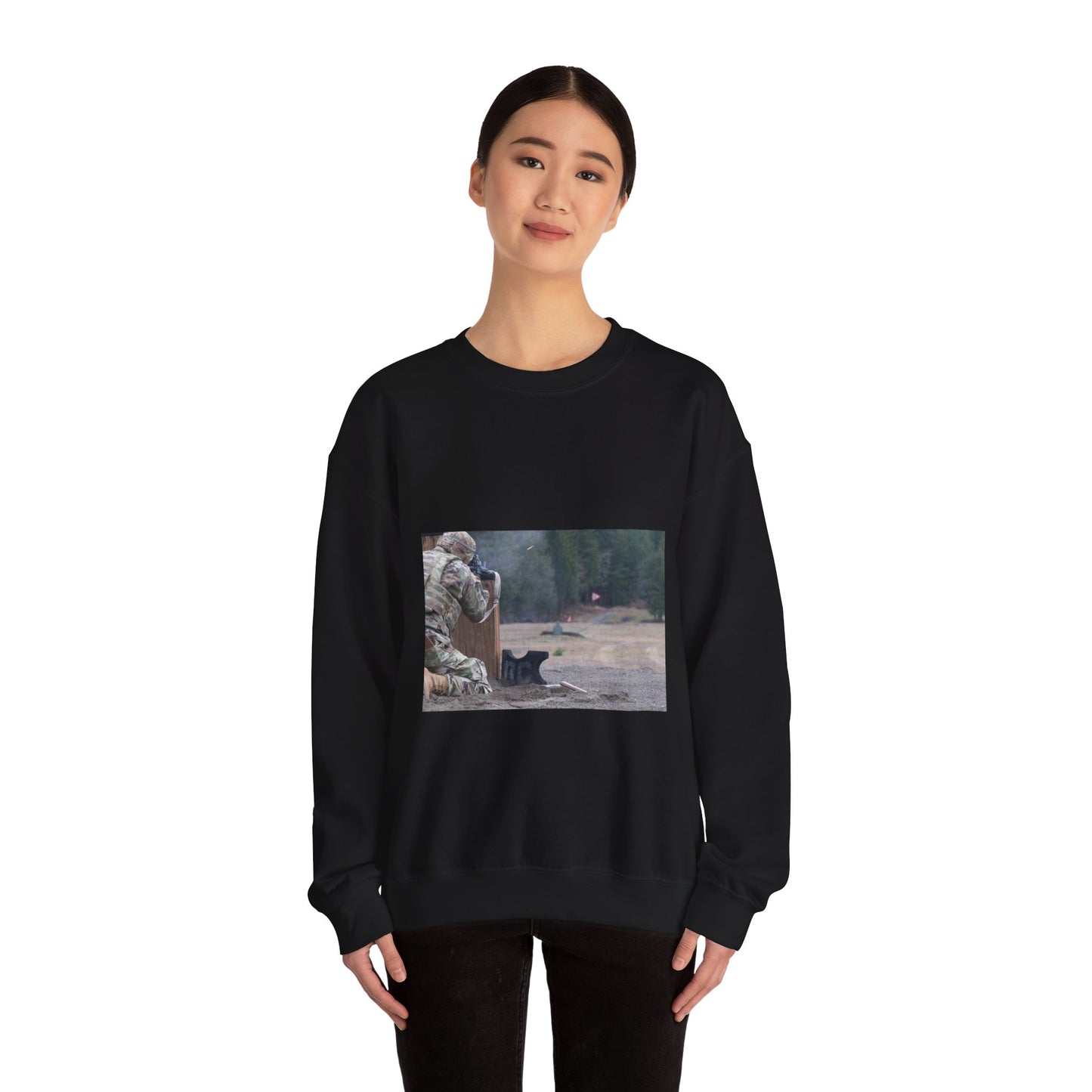 U.S. Army soldier Cpl. Ian Villoldo assigned to Charlie Black Heavy Blend Adult Crew Neck SweatShirt