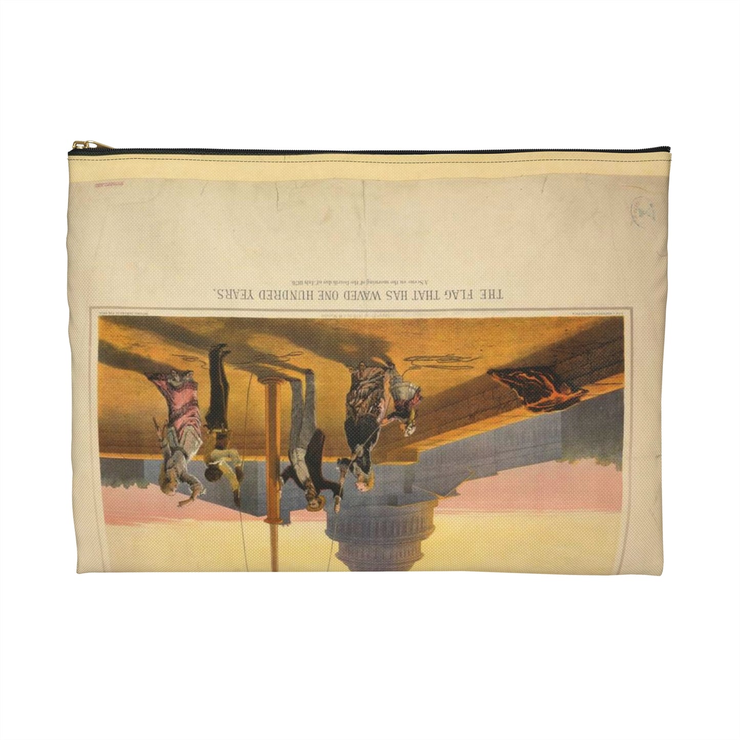 The flag that has waved one hundred years--A scene on the morning of the fourth day of July 1876 / Fabronius ; E.P. & L. Restein's oilchromo, Philadelphia. ; National Chromo Co. pub., Philadelphia. Large Organizer Pouch with Black Zipper