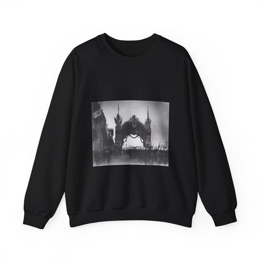 Triumphal gate built for a Visit of the Italian King Victor Emmanuel III to Russia, 1902. Black Heavy Blend Adult Crew Neck SweatShirt