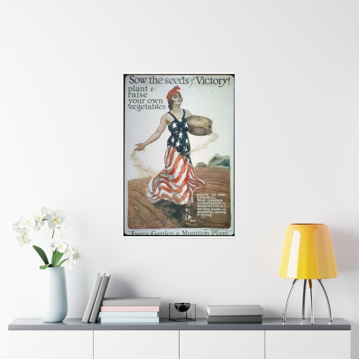 "Sow the Seeds of Victory^ Plant and raise your own vegetables. Write to the National War Garden Commission- Washington, - NARA - 512498 High Quality Matte Wall Art Poster for Home, Office, Classroom