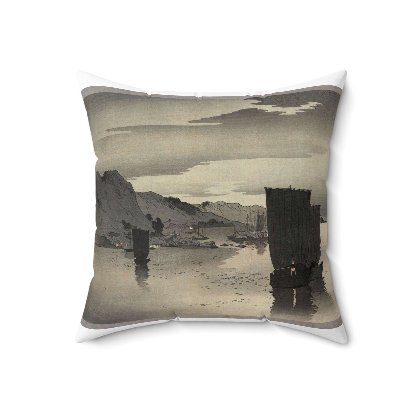 Yūgure no hansen - Public domain portrait drawing  Decorative Accent Square Pillow