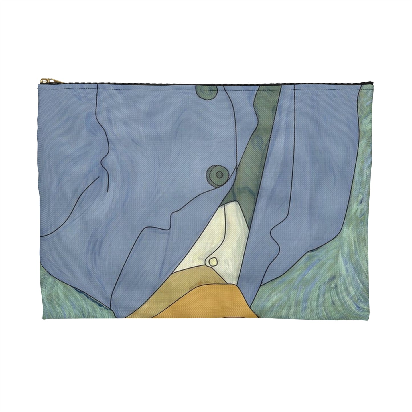A painting of a man in a suit and tie. Van gogh illustration insanity. Large Organizer Pouch with Black Zipper