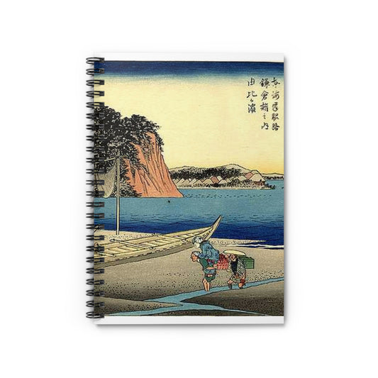 Utagawa Hiroshige - Hiroshige, Yuigahama Spiral Bound Ruled Notebook with Printed Cover