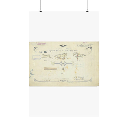 Patent drawing - Drawing of an Improved Method of Constructing Vanes Public domain  image High Quality Matte Wall Art Poster for Home, Office, Classroom