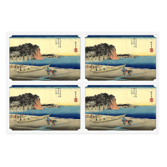 Utagawa Hiroshige - Hiroshige, Yuigahama Laminated UV Protective Vinyl Stickers