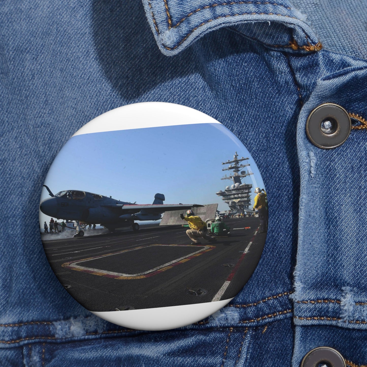 An EA-6B Prowler assigned to the Patriots of Electronic Pin Buttons with Crisp Design