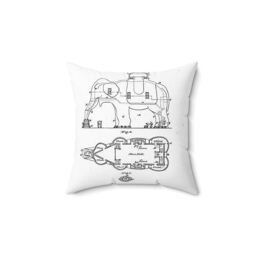 Patent Drawing of Engine - Lucy-USpatent268503 1882 Public domain  image Decorative Accent Square Pillow