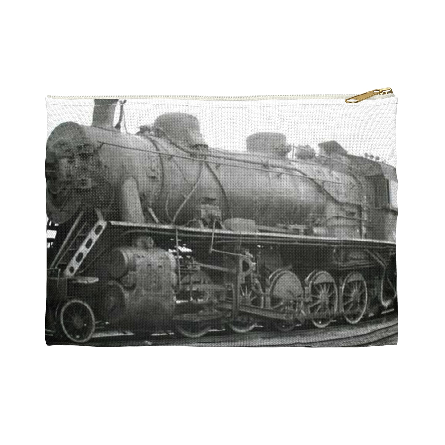 China Railways DK1 2x - Steam locomotive, Public domain image Large Organizer Pouch with Black Zipper