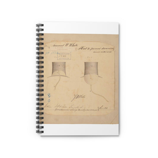 Patent drawing - Drawing of Hat to Prevent Drowning Public domain  image Spiral Bound Ruled Notebook with Printed Cover